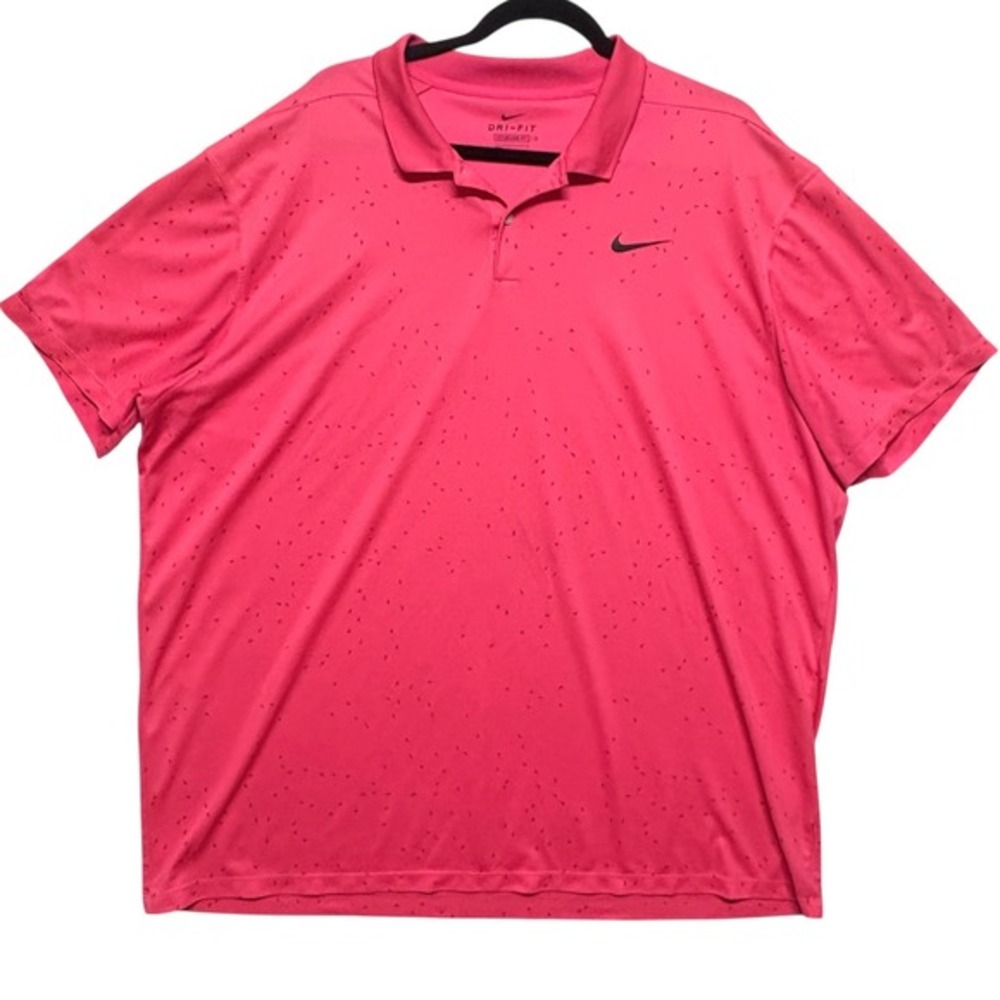 Nike Dri-FIT Victory Golf Polo Shirt‎ Mens Pink Micro Print Performance Size XXL